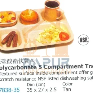 Polycarbonate 5 Compartement Tray