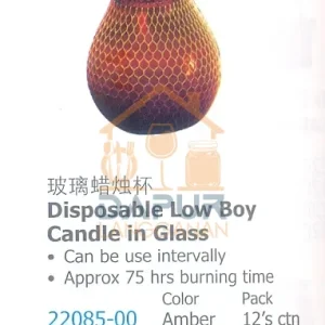 Disposable Low Boy Candle in Glass