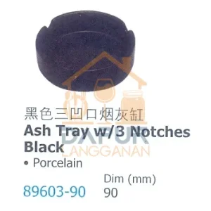 Ash Tray With 3 Notches Black