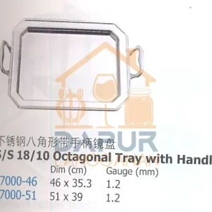 Stainless Steel 18/10 Octagonal Tray With Handle
