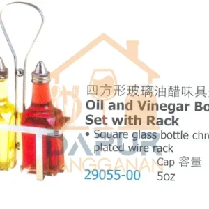 Square glass bottle chrome (29055)