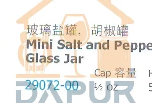 Mini Salt and Pepper Shaker Glass Jar