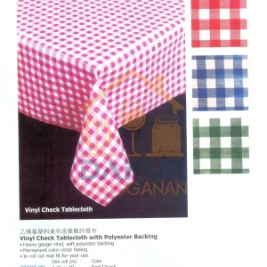 Vinyl Check Tablecloth with Polyester Backing (29200)