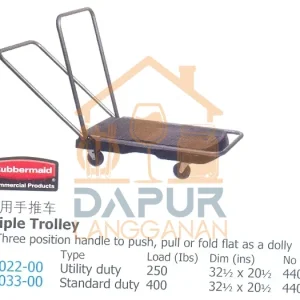 Three position handle to push, pull or fold flat as a dolly (30022)