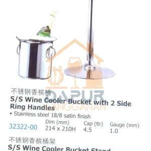 Stainless steel Wine Bucket with 2 slide Ring Handles