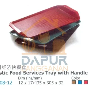 Plastic Food Services Tray with Handle (33308)