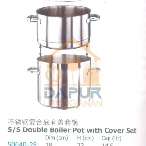 S_S Double Boiler Pot with Cover Set (50040)