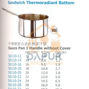 sauce pan 1 handle without Cover