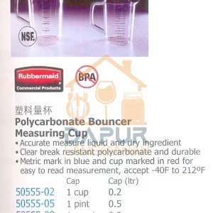 Metric mark in blue and cup marked in red for (50555)