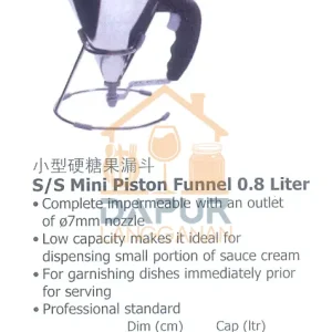 S/S Mini Piston Funnel 0.8 Liter