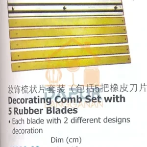 Decorating Comb Set With 5 Rubber Blades