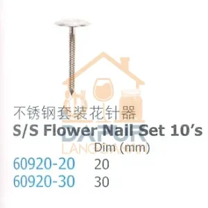 Stainless Steel Flower nail set 10's