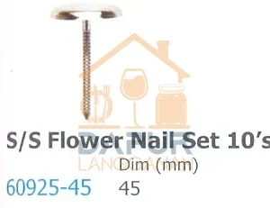 Stainless Steel Flower nail st 10's