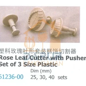 Rose leaf Cutter with Pusher set of 3 Size Plastic